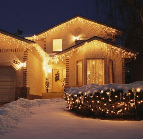 Cascada Luces Navidad 12 Metros 800 Leds Blanco Calido 