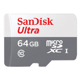 Memoria Micro Sd 64gb Sandisk Ultra Clase 10 100mb/s
