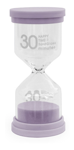 Reloj De Arena Tiempo De 30 Min, Tamaño 11cm, Color Morado