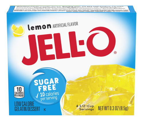 Jell-o Mezcla De Gelatina Sin Azucar De Limon (cajas De 0.3