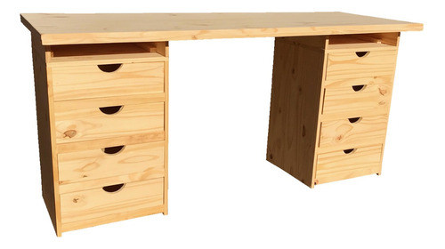 Mesa Escritorio Pc Con Cajonera Cajones Moderno Madera Pino