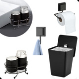 Kit Acessórios Banheiro Com Bandeja Luxo Sabonete Lavabo Box