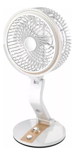 Ventilador De Mesa Genérica Ventilador Plegable Recargable Con Luz Led De Escritorio Dorado, 18 cm De Diámetro 110 v/220 v