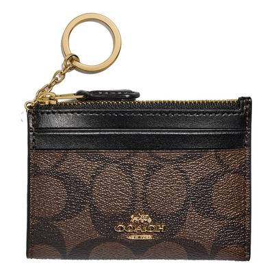 Monedero Coach Mini Skinny Id Case Con Diseño Estampado Coach Color Marrón Oscuro De Coated Canvas - 8cm X 11.5cm X 2cm | Meses sin interés