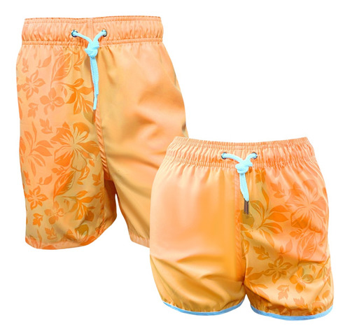 Kit Casal Mozão Bermuda Short Ele E Ela Moda Praia Com Bolso