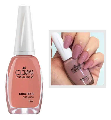 Esmalte Colorama Chic Pele Nude Cremoso Longa Duração 8ml