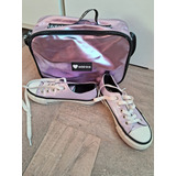 Zapatillas + Bolso Addnice Vulcan Metallic Lila Talle 32