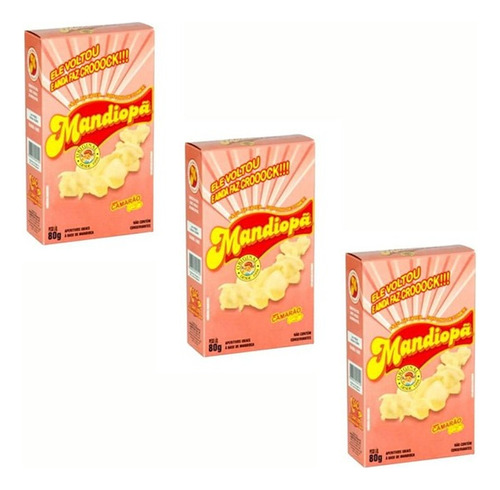 Mandiopã  P/ Fritar 3 Unidades Sabor Camarão 80 Gr Cada