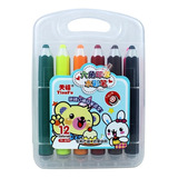 Set 12 Plumones En Forma De Lapiz Con Sellos Portatil Kawaii