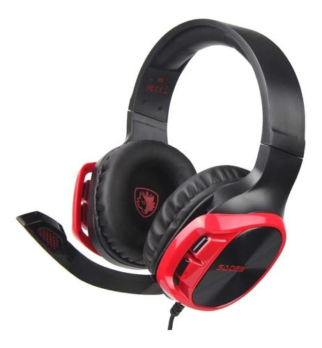 Auriculares Gamer Sades R17 Black And Red Pc Ps4