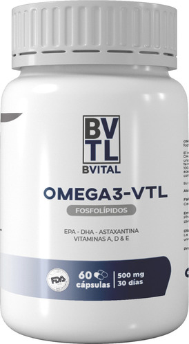 Omega3-vtl - 100% Krill - 60 Caps. 500mg Sabor Sin Sabor