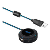 Conversor Usb A Audio 7.1 Mic Y Parlantes Con Hub Usb 2 Ptos