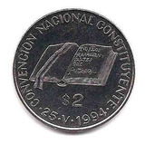 Moneda Argentina Convencion Constituyente 2 Pesos Año 1994