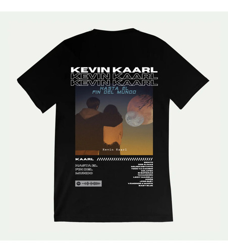 Playera Camiseta Kevin Kaarl Álbum  Hasta El Fin Del Mundo  | Envío gratis