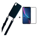 Carcasa Para iPhone XR Colgante Ajustable + Mica Lámina