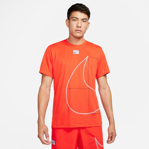 Playera De Fitness Para Hombre Nike Dri-fit Q5 Naranja 