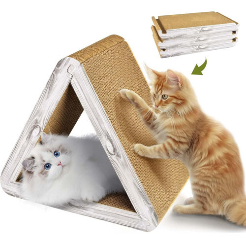 Rascador Triangular Plegable Para Gatos 6 Lados Utilizables