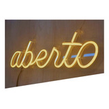 Placa Neon Led Luminoso Personalizado - Aberto- 35x10 Cm