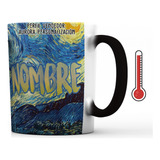 Mug Mágico Con Nombre Noche Estrellada Van Gogh Arte Pintura