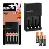 Carregador Bateria Duracell Cef14br4 + 4 Pilhas Aa 2500mah