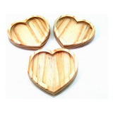 Petisqueira Coração Pinus - Kit Com 3 Unidades