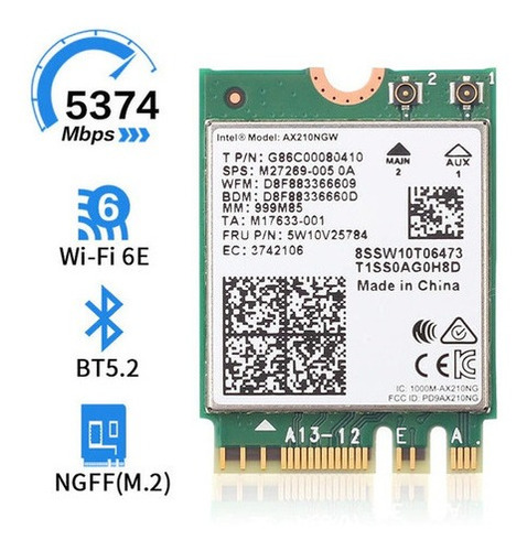 Tarjeta Wifi Intel 6e Ax210 Ngw