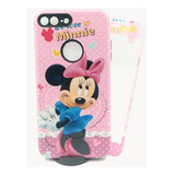 Case Minnie Mouse+ Mica Cristal Para iPhone 7 Plus / 8 Plus 