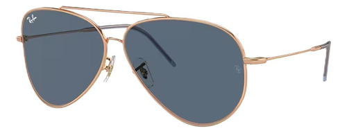 Ray Ban Rb0101s 92023a Aviator Reverse Blue Rose Gold