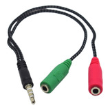 Cable Play 4 Adaptador Doble Plug 3.5 Hembra Audio Microfono