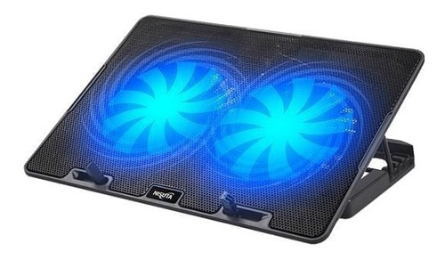 Base Cooler Notebook Doble Fan 125x125mm Luz Led Con Hub Usb