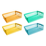 Caja Organizadora Multiusos Plastico Cocina Baño 30 Cm 4 Pzs