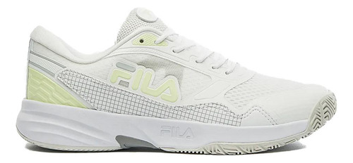 Tenis Fila Serve Tennis Feminino Branco Prata E Verde Claro