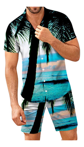 Conjunto De Ropa De Playa Hawaiana Para Hombre, Camisa Boho