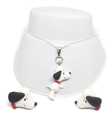 Pulsera De Perrito Snop De Plata 925 De 18 Cm +aretes S2