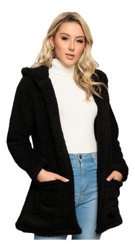 Jaqueta Feminina Casaco Teddy Sobretudo Frio Cores Moda 