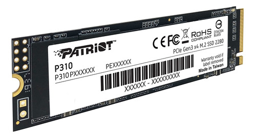 Ssd Patriot P310 Nvme, 480gb, Pci E 3.0, M.2 P310p480gm28