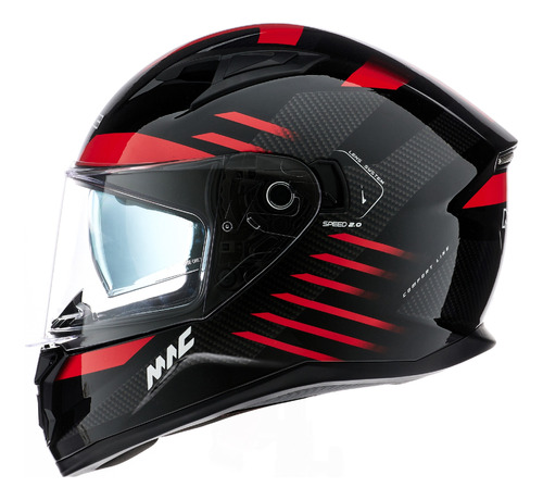 Casco Cerrado Integral Mac 2.0 Gripper Neg Rojo Doble Visor