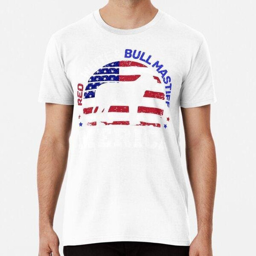 Remera Bull Mastiff 4th Of July American Flag  Algodon Premi