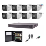 Kit 8 Camaras Hikvision 5 Mpx Dvr 12 Canales 5mp Fuente