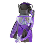 Set Cressi Tonga Dry Snorkeling Buceo Compacto Viaje Morado Talla L/xl | 27/30 Mx