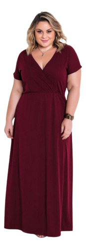 Vestido Longo Transpassado Plus Size Gordinha Extra Grande