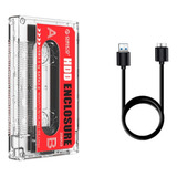 Cofre Case Para Disco Duro Sata 2.5 Usb3.0 Vintage Cassette