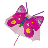 Paraguas Para Niños Con Forma De Mariposa Rosa Con Orejas En