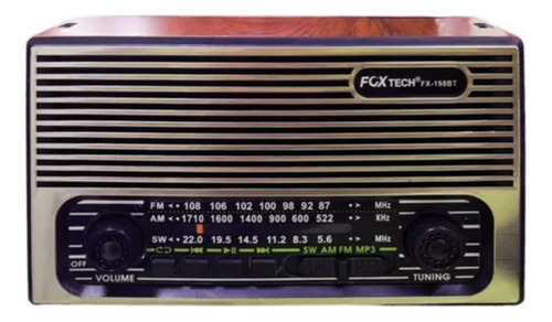 Radio Am Fm Reproductor Usb Bluetooth Mp3 Clásico Fox Tech