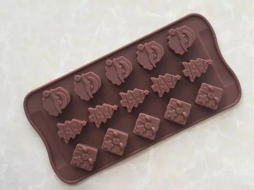 Molde De Silicon Navidad Santa Regalo Árbol Galletas Chocola