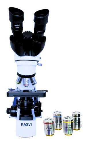 Microscópio Binocular 1600x Ótica Infinita Led Planacromátic