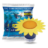 Kit 02 Tablete Pastilha 200g + Dosador De Cloro Girassol
