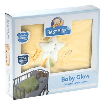 Cobertor Brilla En La Oscuridad Baby Mink Bm049 Color Amarillo Estrella