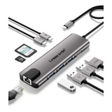 Hub Usb-c 9 En 1 Lemorele A Hdmi Usb 2.0 Ethernet Sd/tf Pd