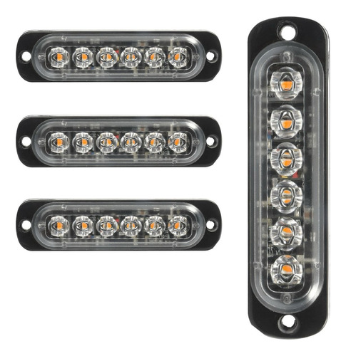 Kit 4 Strobo Automotivo 6 Leds + 16 Funções 12v/24v Guincho 